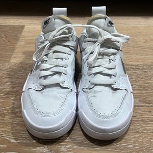 White with silver accent Nike dunk low